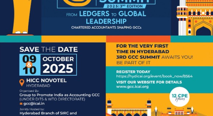 ICAI To Host 3rd GCC Summit 2025 At Hyderabad On 9, 10 October - BW ...