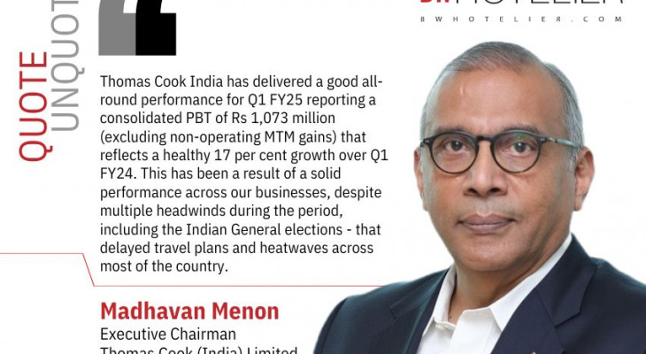 Thomas Cook India Group reports strong Q1 FY25 performance - BW Hotelier