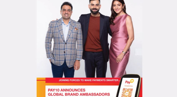 Pay10 Ropes In Virat Kohli & Anushka Sharma As Global Brand Ambassadors