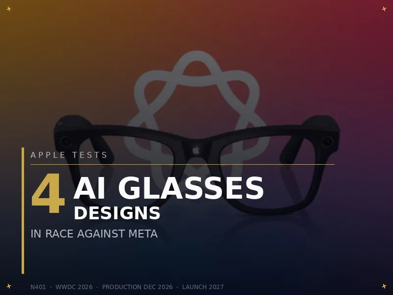 Apple Tests 4 AI Glasses Designs in Race Against Meta